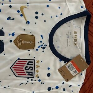 Nike White and Blue Sports Jersey